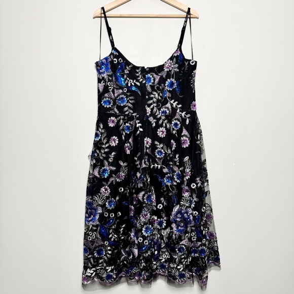NWT Dress the Population Uma Floral Embroidered Black Party Dress Sz XXL - Picture 7 of 9